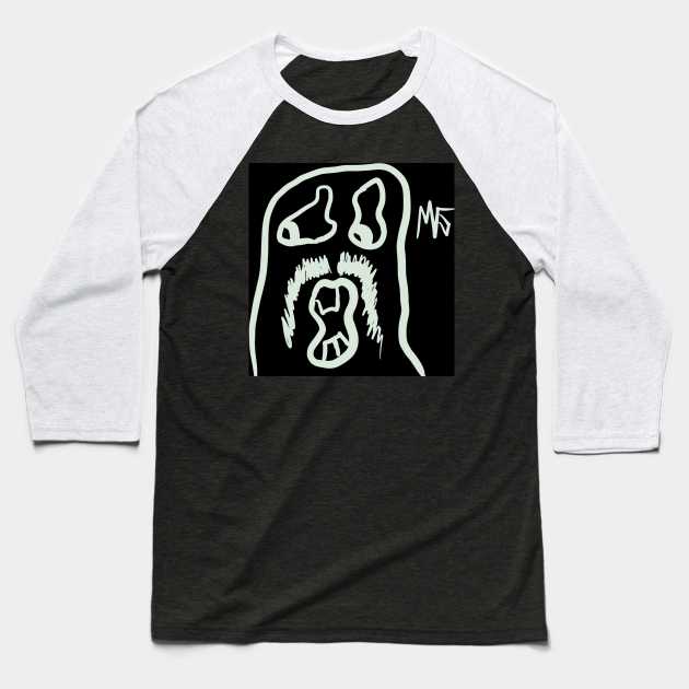 Spooky Sus Guy Baseball T-Shirt by Clown Skin